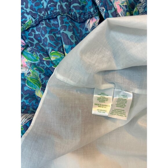 Lilly Pulitzer Women's Blue Floral Tropical Leopard Print Fit & Flare Sundress 4 - Picture 7 of 12